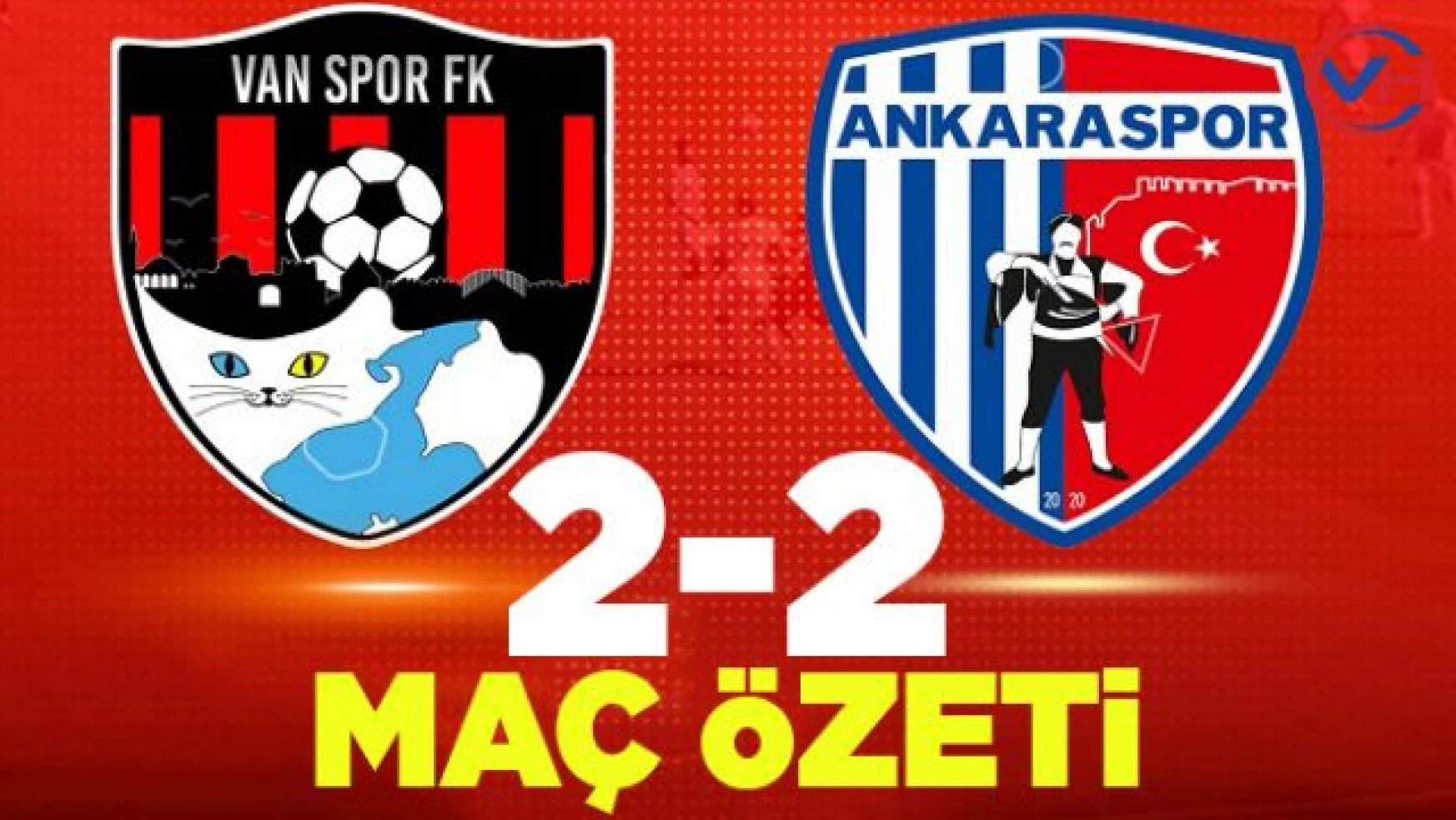 Vanspor FK 2-2 Ankaraspor maç özeti izle...