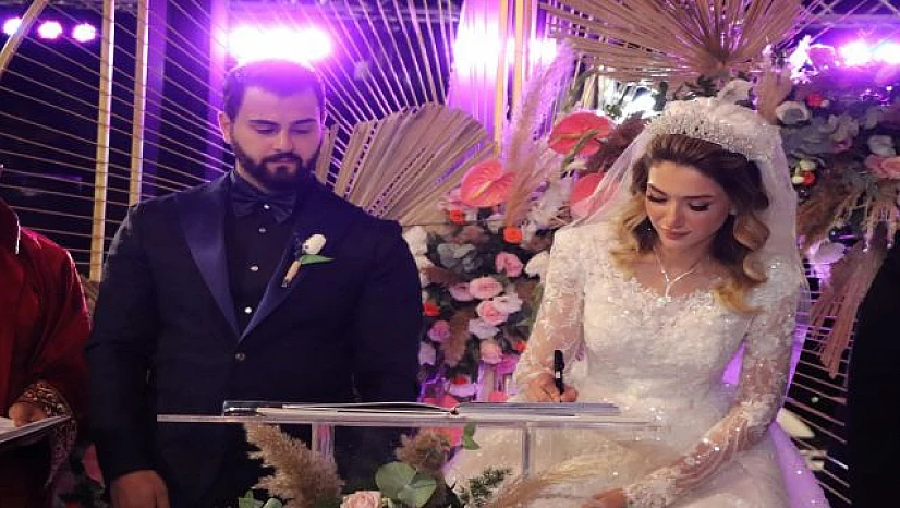 Korkmaz Bayram ile Melike Esma Ören görkemli bir düğünle dünyaevine girdi